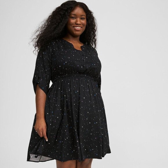 NWOT Torrid Mini Stretch Challis Shirt Dress Size 3 - Picture 1 of 6